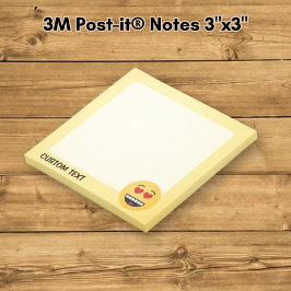 Glatt ansikte med hjärtformade ögon post-it block