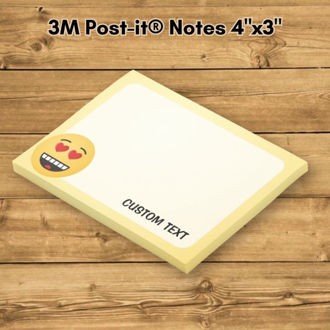 Glatt ansikte med hjärtformade ögon post-it block (Skapare uppladdad)