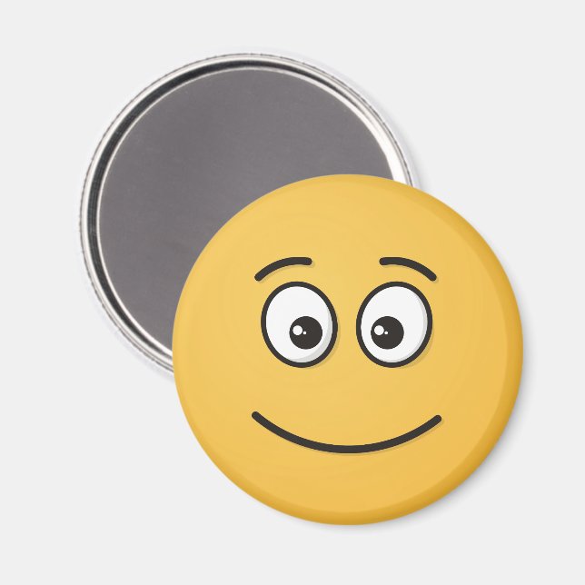 Glatt ansikte med öppna ögon magnet (Front/Back)