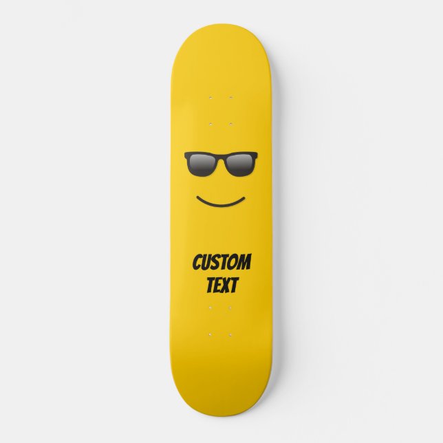 Glatt ansikte med solglasögon mini skateboard bräda 18,5 cm (Framsida)