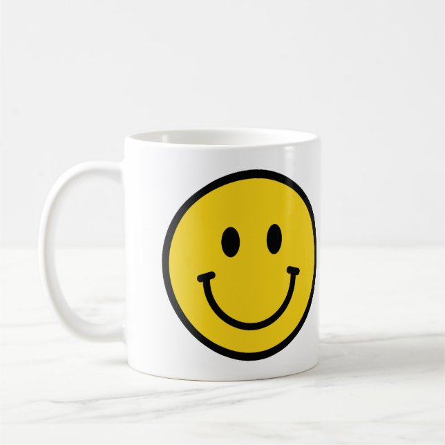 Glatt ansikte present. Roligt emoji  Kaffemugg (Vänster)