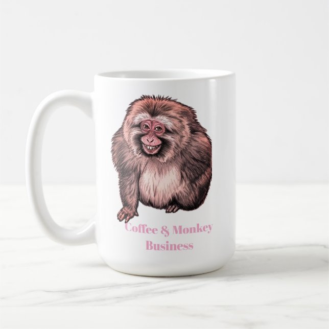 Glatt apa-mugg - Kan anpassas Kaffemugg (Vänster)