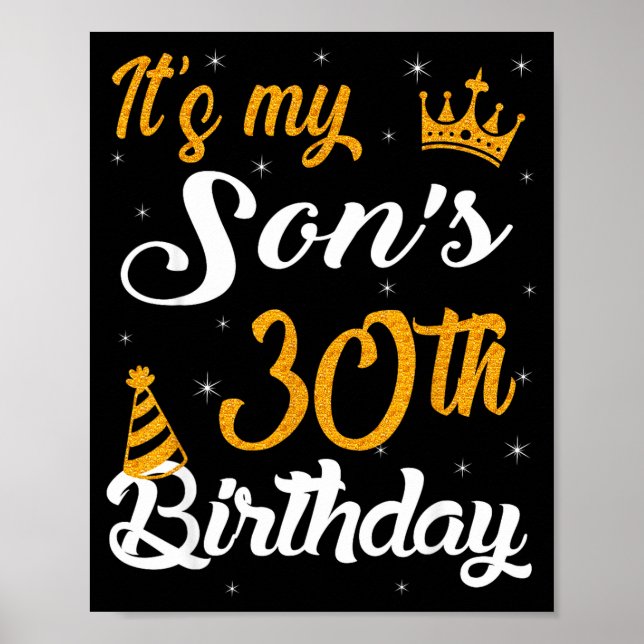 Glatt är min sons 30-årsdag 1995 30 år gammal  poster (Framsidan)