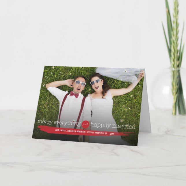 Glatt att gifta sig allt lyckligt det moderna helgkort (Framsida)