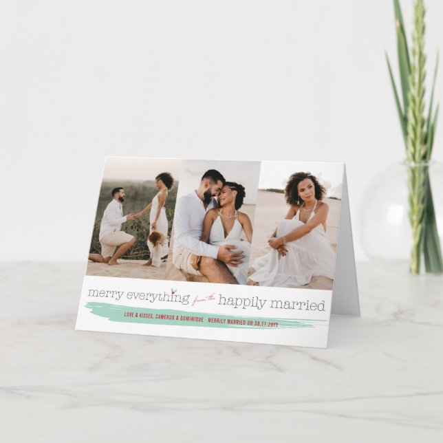 Glatt att gifta sig allt lyckligt det moderna helgkort (Framsida)