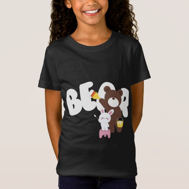 Glatt björnflicka t shirt (Framsida)