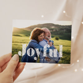 Glatt blå trådlös fotopul julkort