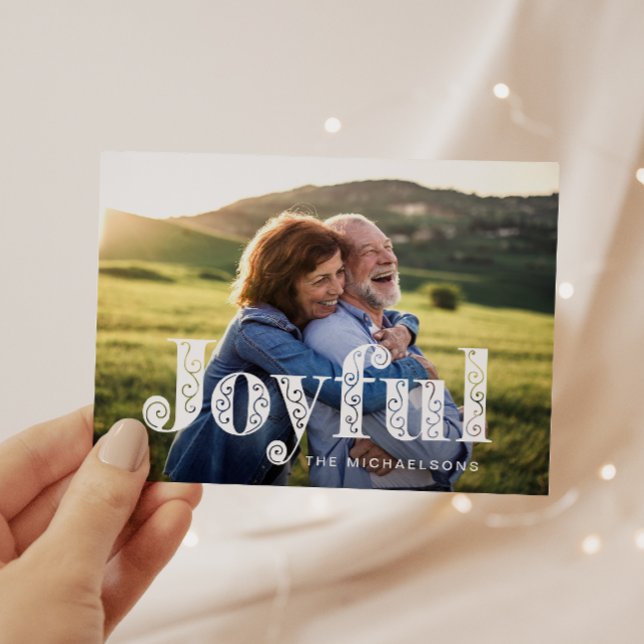 Glatt blå trådlös fotopul julkort (Skapare uppladdad)