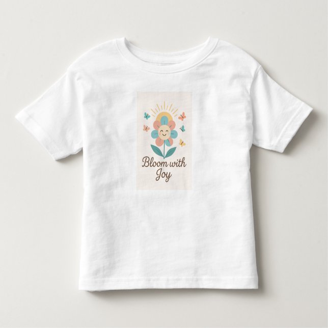 "Glatt blomma - Ljus Blommigt konst med hög presta T Shirt (Framsida)