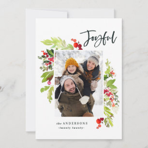 Glatt blommigt för vattenfärg och bladdamm julkort
