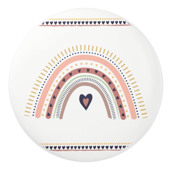 Glatt Boho Regnbåge Modernt Minimalt Trendigt Chic Knopp (Framsidan)