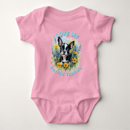 Glatt Boston Terrier Bloom - Anpassningsbar T Shirt