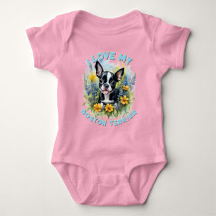 Glatt Boston Terrier Bloom - Anpassningsbar T Shirt