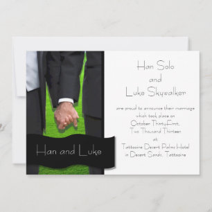 Glatt bröllopmeddelande för två brudgummar meddelande