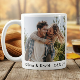 Glatt brudparsfoto kaffemugg