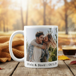 Glatt brudparsfoto kaffemugg