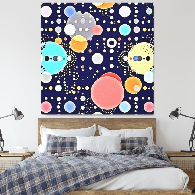 Glatt Bubble Universe Vision Canvastryck (Insitu (sovrum))