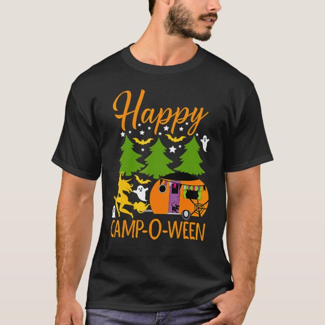 Glatt Camp O Ween Halloween Camping Campare T Shirt (Framsida)