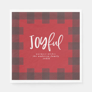 Glatt Check plaid-julfest - jul Pappersservett