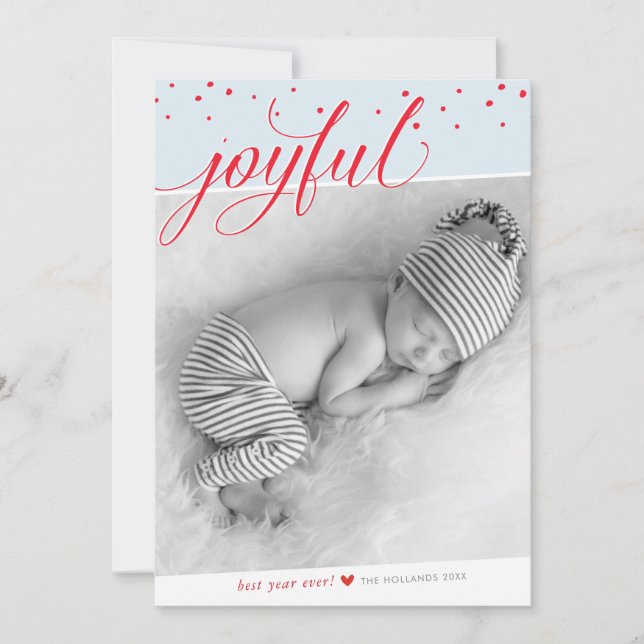 GLATT CHRISTMAS HELGDAG snyggt calligraphy red Julkort (Framsida)