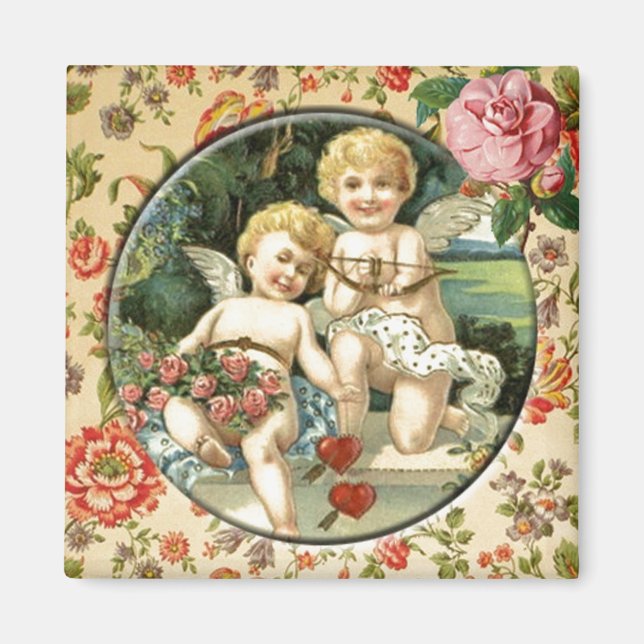 Glatt Cupid Vintage Anpassningsbar Magnet (Framsidan)