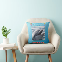 Glatt delfin födelsedag kudde