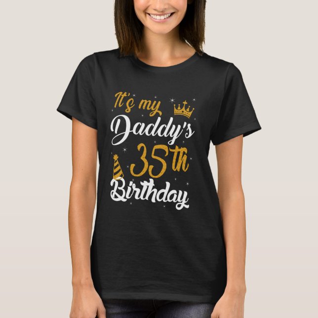 Glatt Det Är Min Pappas 35-årsdag 1990 35 År  T Shirt (Framsida)