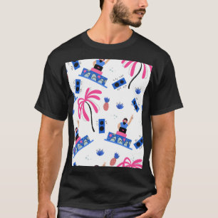 Glatt DJ, tropisk strand mönster. T Shirt