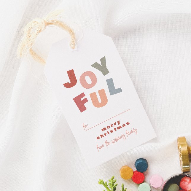 Glatt djärv, modern, färgstark Personlig till jul Presentetikett (Skapare uppladdad)