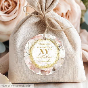 Glatt Dusty Rosa Ivory Guld Birthday Favor Taggar Gåvor Etiketter