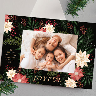 Glatt   Elegant Jul Poinsettia Splendor Julkort