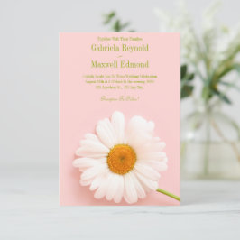 Glatt Elegant Natur Vita Daisyn Bröllop Inbjudningar
