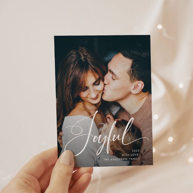 Glatt | Elegant och fotojul Helg Vykort (A stunning holiday postcard with your personal photo and elegant calligraphy)