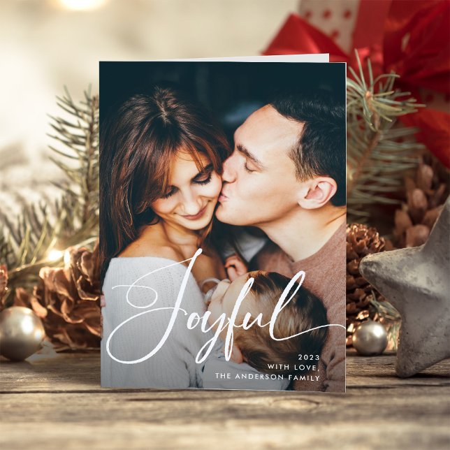 Glatt | Elegant och fotojul Helgkort (An elegant holiday card with your favorite family photo)