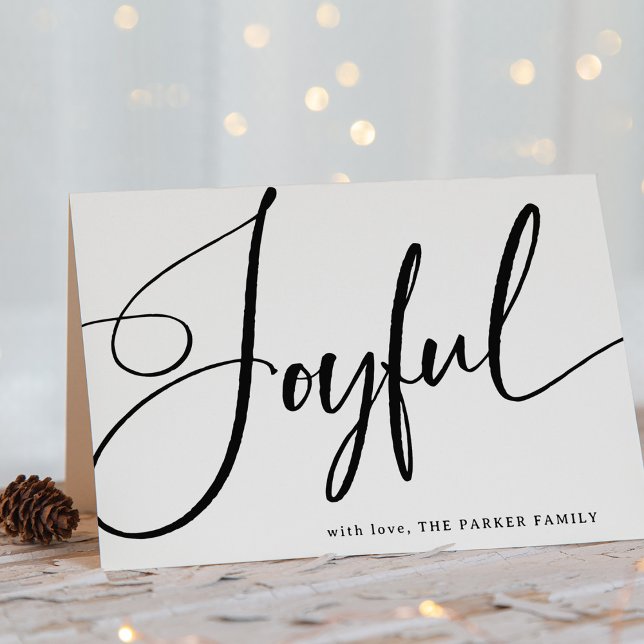 Glatt | Elegant skript på röd Helgkort (A festive Christmas card with elegant calligraphy)