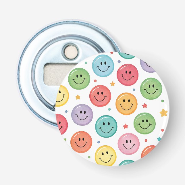 Glatt Emoji-mönster Flasköppnare (Framsidan)