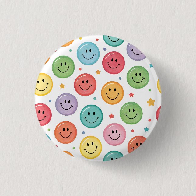 Glatt Emoji-mönster Knapp (Framsida)