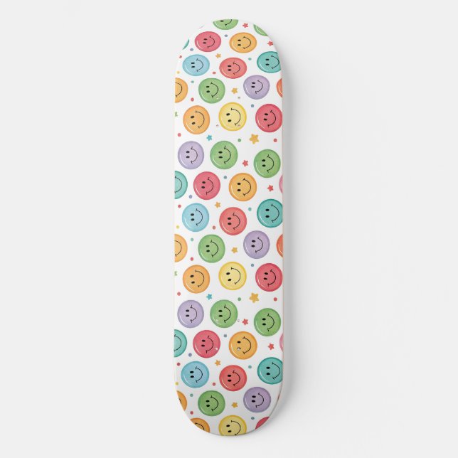 Glatt Emoji-mönster Mini Skateboard Bräda 18,5 Cm (Framsida)
