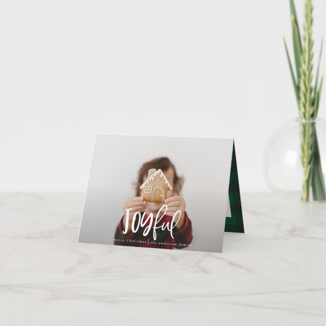 Glatt ett fotoskript, helgdag för tartanfamilj anteckningskort (Framsida)