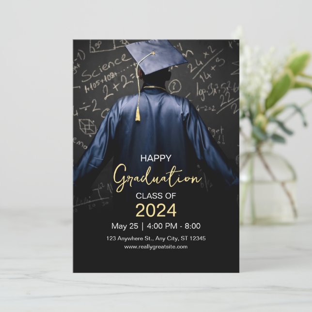 Glatt examensfirande inbjudan, Klass 2024 Inbjudningar (Stående Fram)