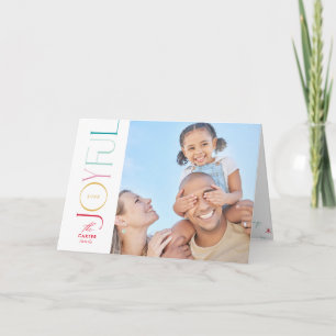 GLATT FAMILJ-FOTO modern elegant-ikon färgstark Helgkort