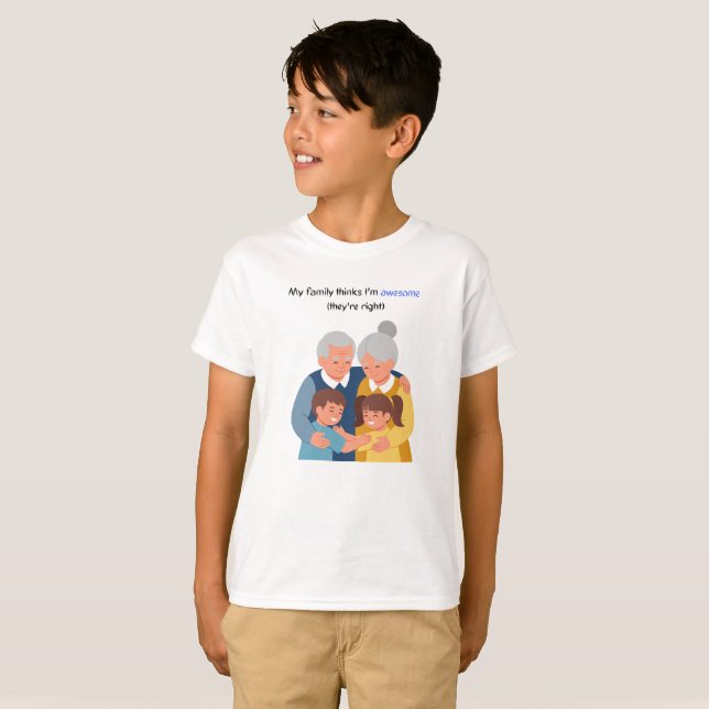 Glatt familj med flera generationer t shirt (Hel framsida)
