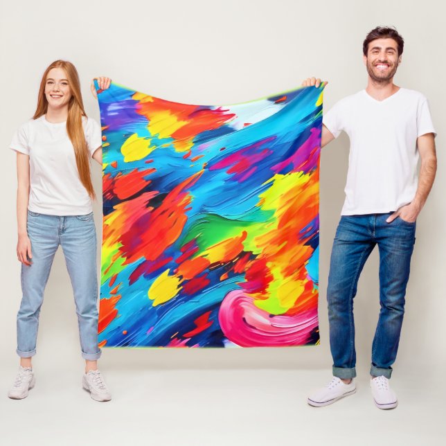 Glatt Färg-explosionsmålning Fleecefilt (På plats)