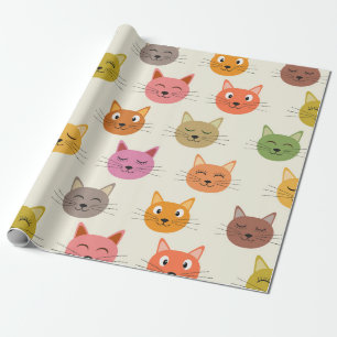Glatt Färgglatt kawaii Tecknade Katter mönster    Presentpapper
