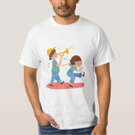 Glatt färgstark vattenfärgsmusikuppspelningsdesign t shirt