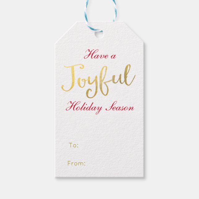 GLATT Faux Gold Foil-Helgdag Presentetikett (Framsidan)