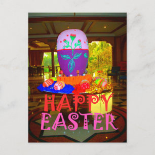 Glatt Festive Springtime Påsk Colorful Eggs Art Helg Vykort