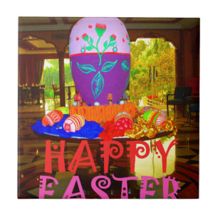 Glatt Festive Springtime Påsk Colorful Eggs Art Kakelplatta