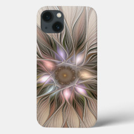 Glatt Flower Abstrakt Beige Brown Blommigt Fractal