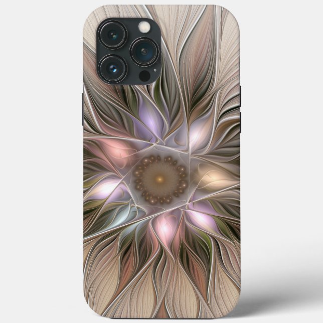 Glatt Flower Abstrakt Beige Brown Blommigt Fractal (Baksida)